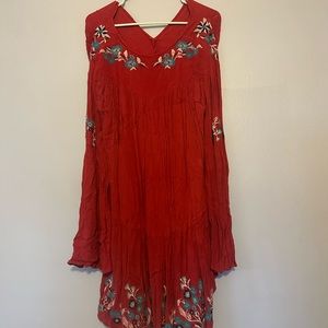 Free People embroidered mini dress
